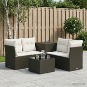Set di divani 6 pz Nero e Bianco Crema 3447338