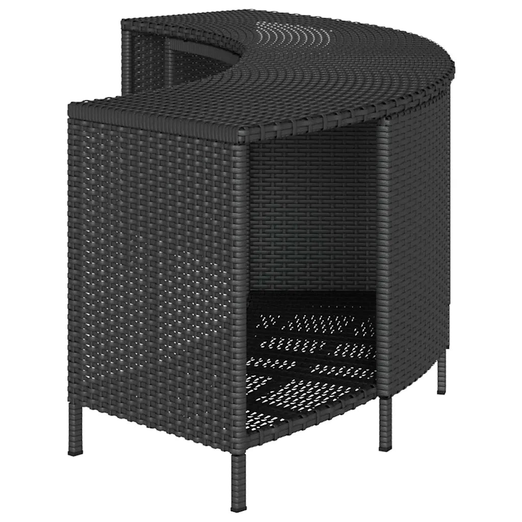 Scaffali Portaoggetti Vasca Idromassaggio 2 pz Polyrattan Nero CFW9366377