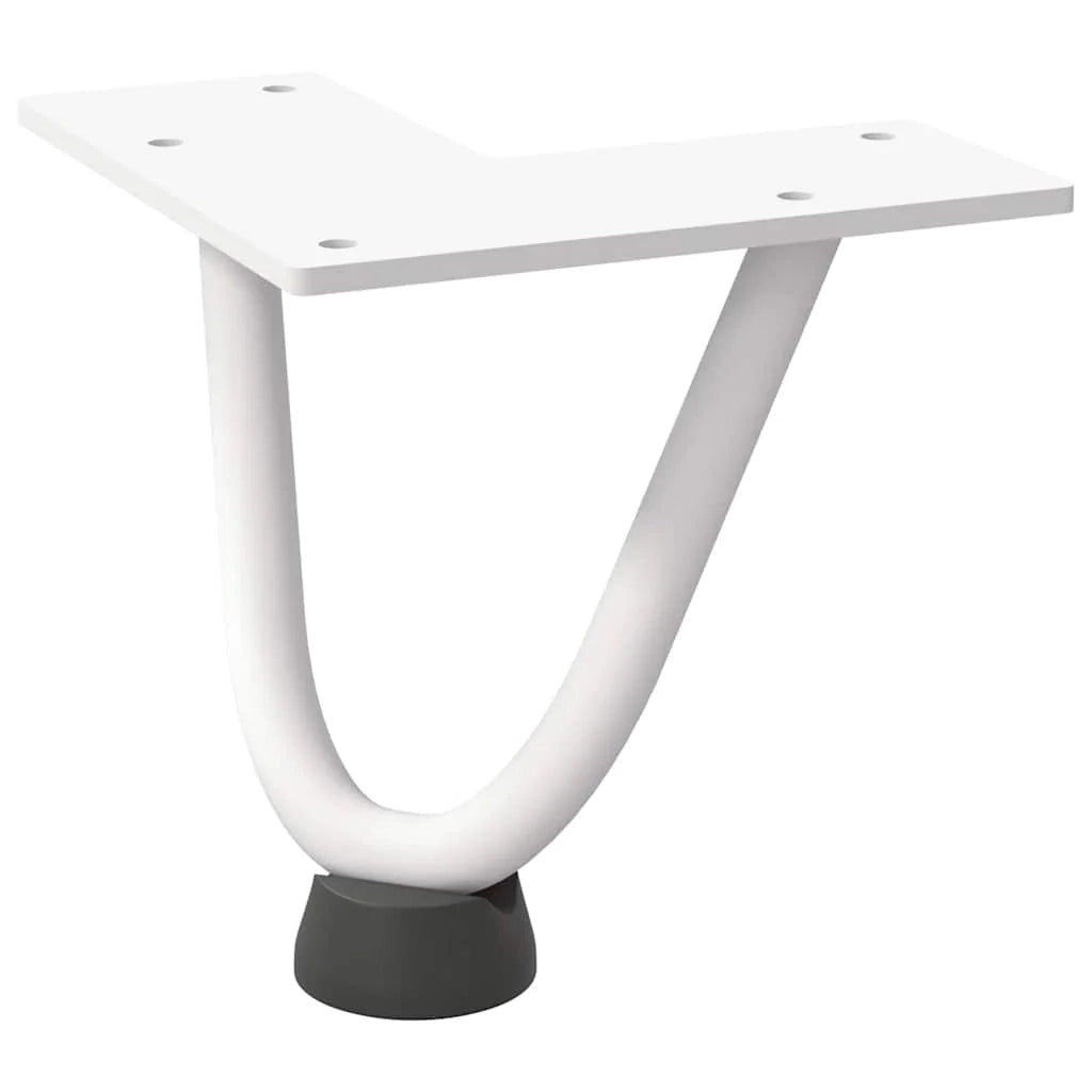 Set di 4 gambe a forcina per tavolino da caffè 10 cm con piedini regolabili design moderno in acciaio bianco 02_0056708
