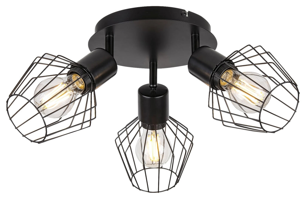 Faretto soffitto nero industriale 3xE27 3x40W Belano Rabalux