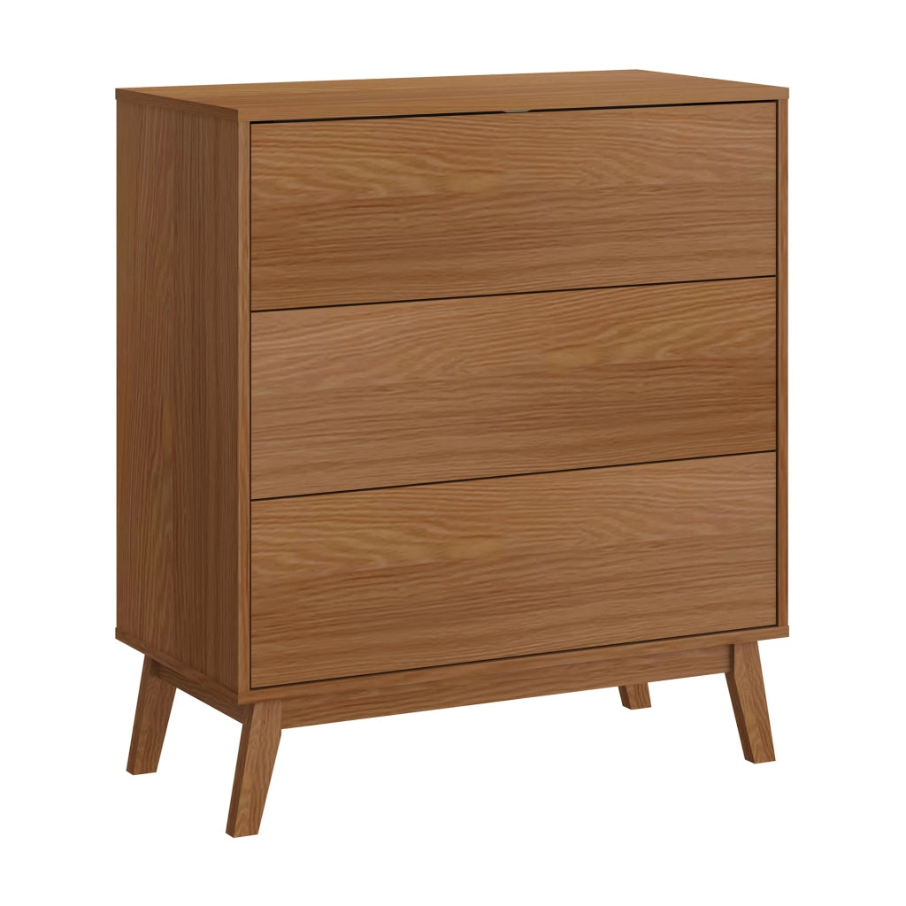Cassettiera Aastmabospoo Comò a 3 Cassetti 90 x 80 x 40 cm - Effetto Noce [en.casa]