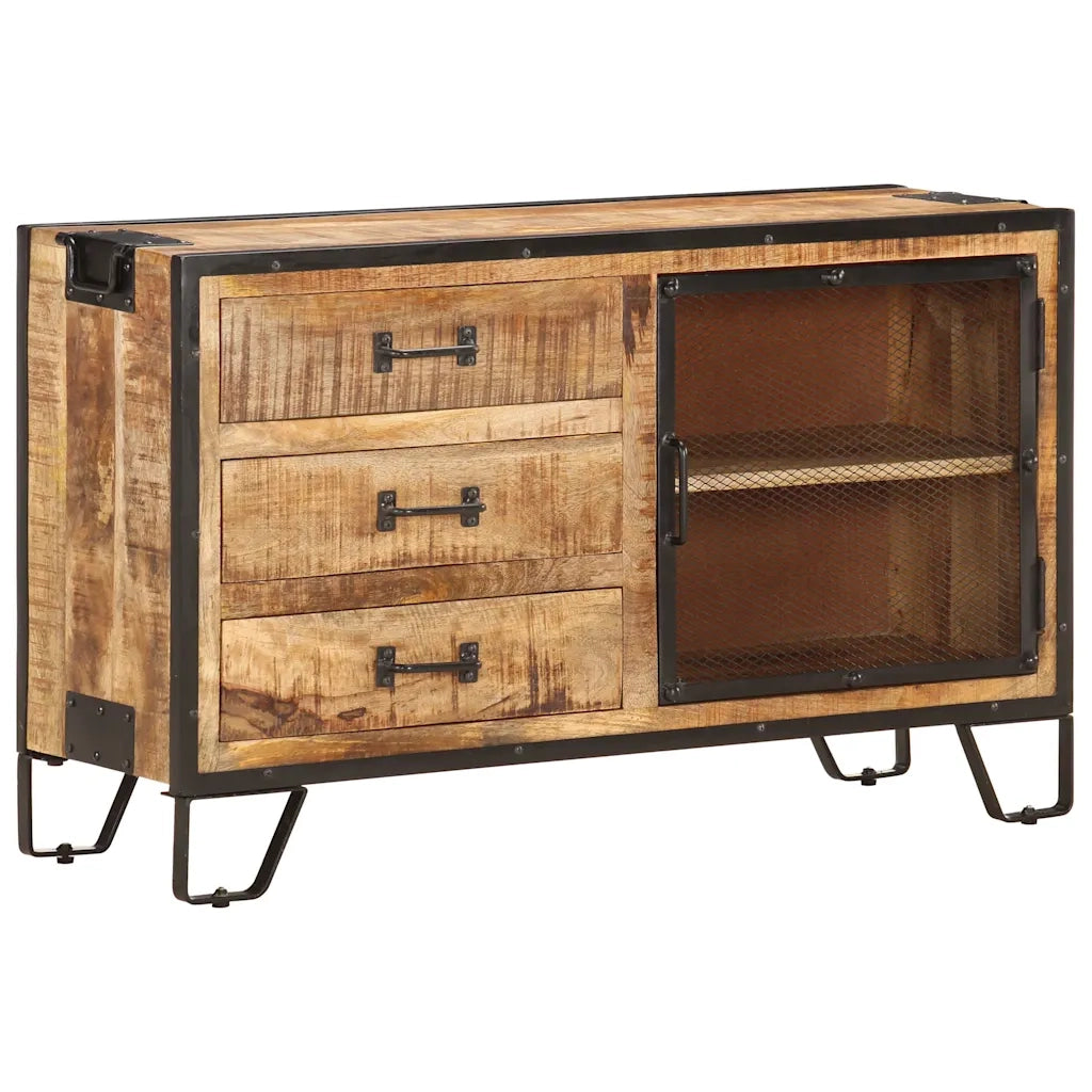 Credenza 100x31x60 cm in Legno Massello di Mango Grezzo 285894