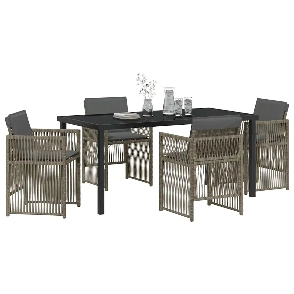 Set da Pranzo per Giardino 5 pcs Grigio 3380655