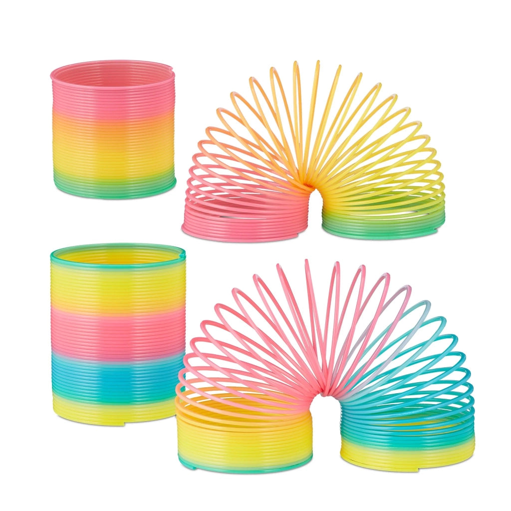 Set di 4 giocattoli a molla multicolori divertenti per apprendimento interno ed esterno 15 x 7 cm in plastica multicolore 13_0014205