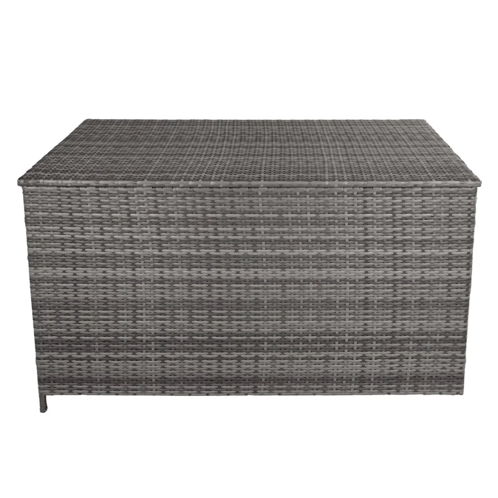 Rattan Box da giardino Grigio Grande 138cm Cassapanca per cuscini 582L