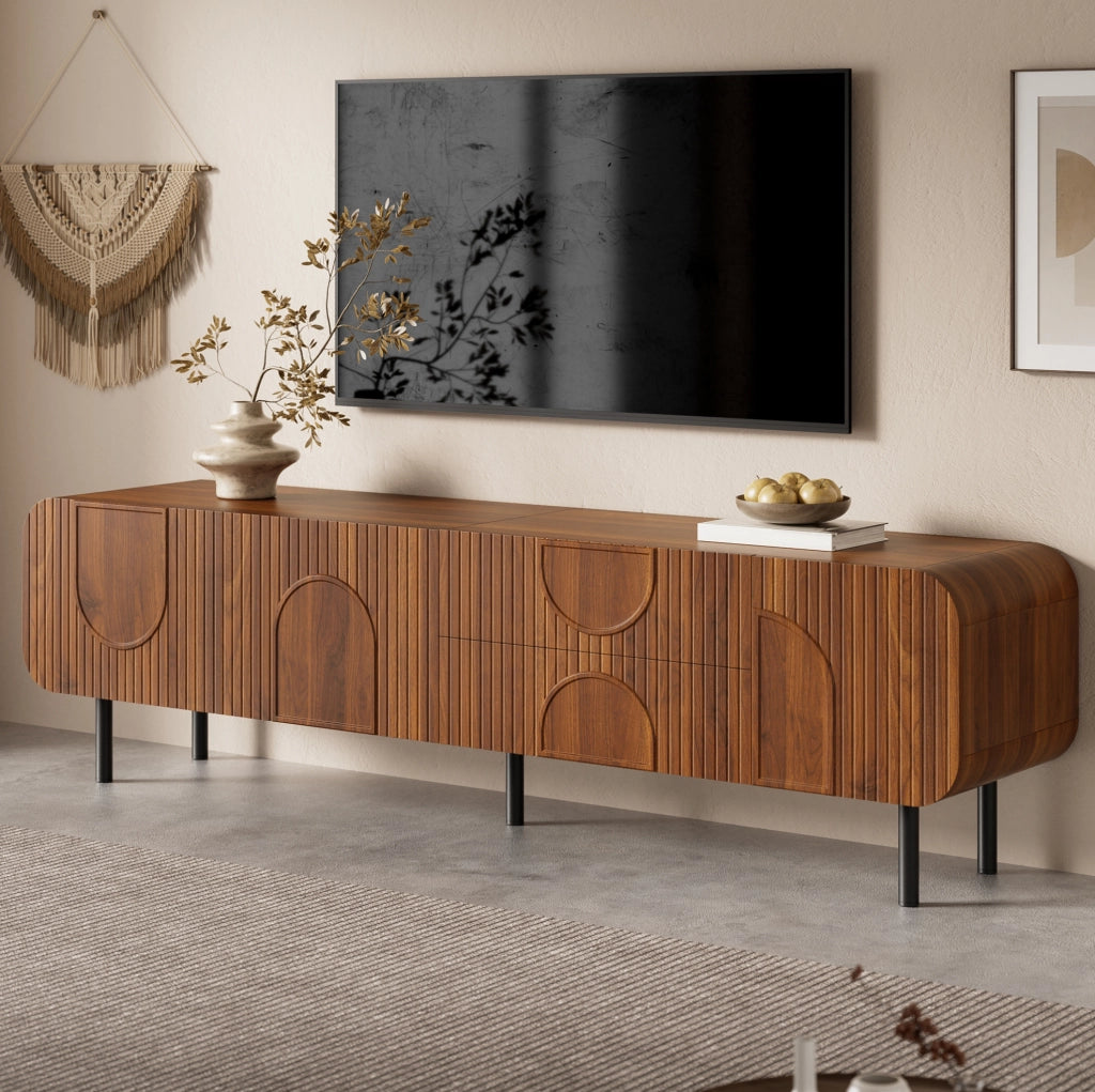 Mobile TV 180x40x47,5 cm noce MDF con 3 ante e 2 cassetti