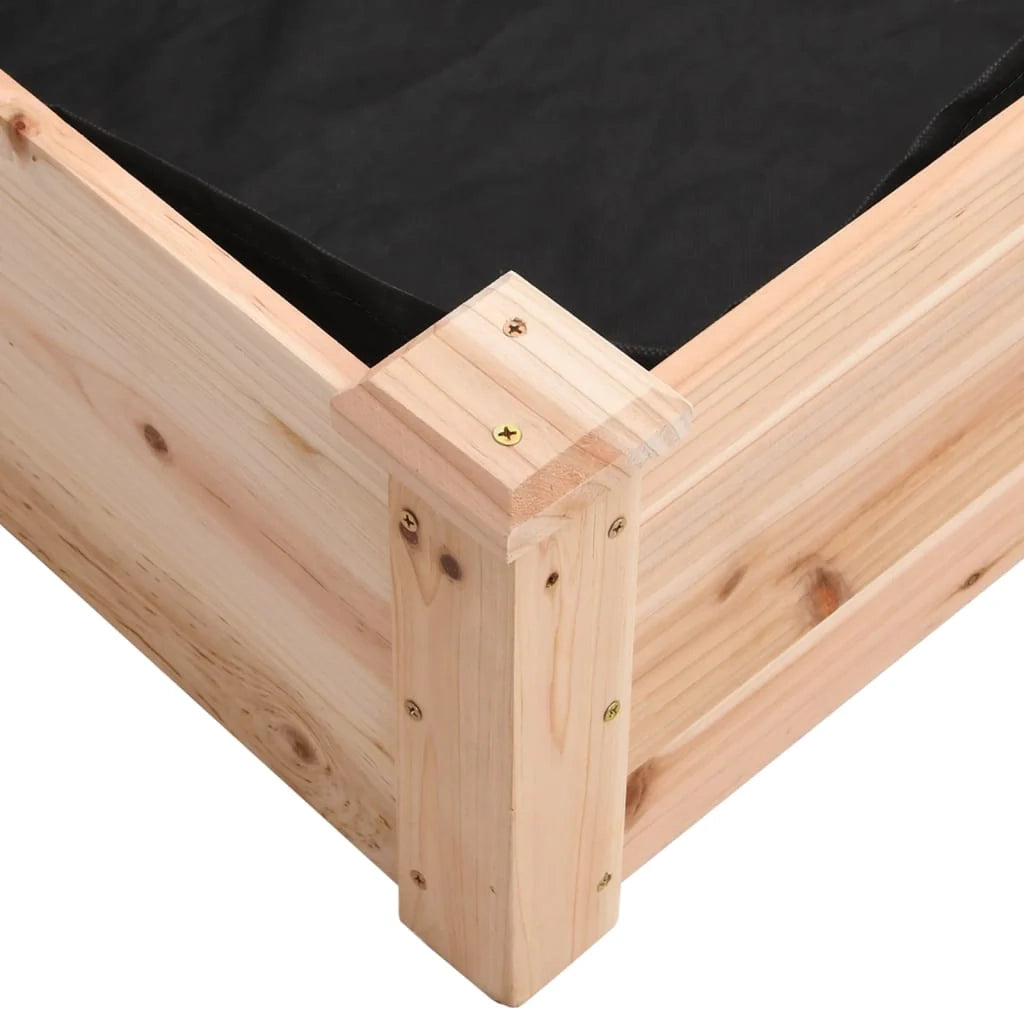 Fioriera rialzata per piante fiori patio giardino rivestimento 240 x 120 x 25 cm legno massello di abete marrone 02_0039839