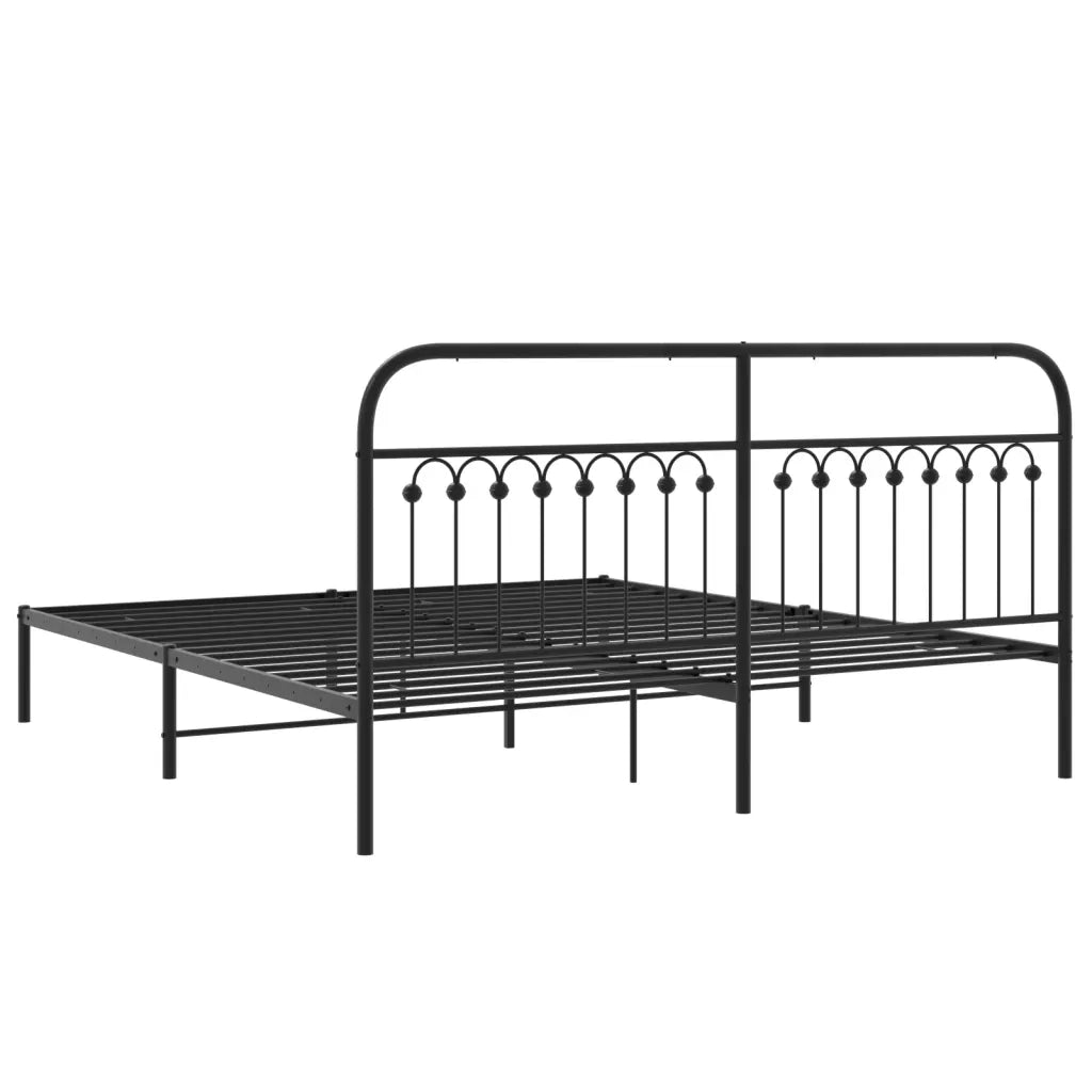 Giroletto con Testiera-Struttura Letto con testiera in Metallo Nero 183x213 cm 869180