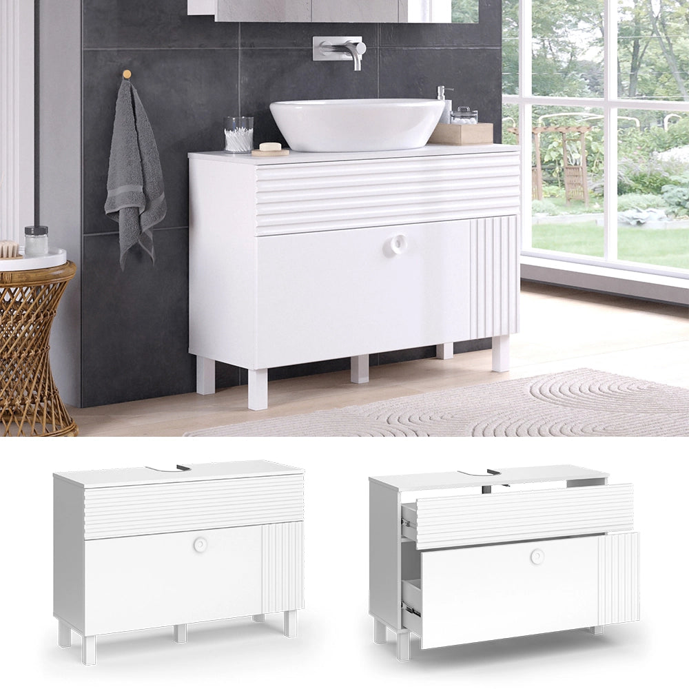 Vicco Mobile sottolavabo per bagno Bianco 100.2 x 72.4 cm con 2 cassetti