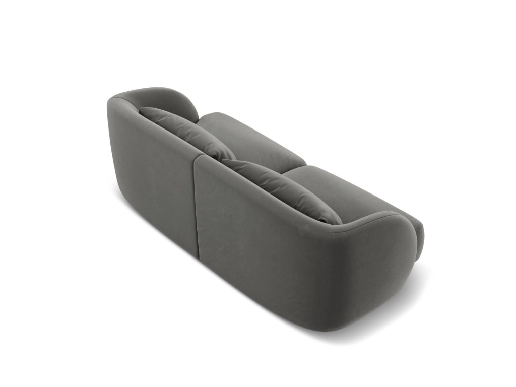 Cosmopolitan Design - Divano "Tulum" 2 posti in velluto grigio chiaro 