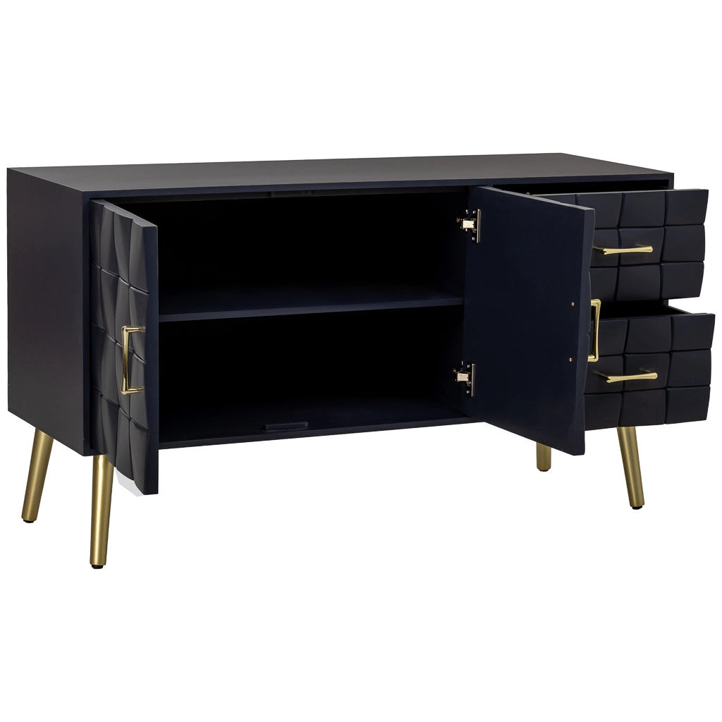 Mobile basso in legno nero 118x41x65h cm