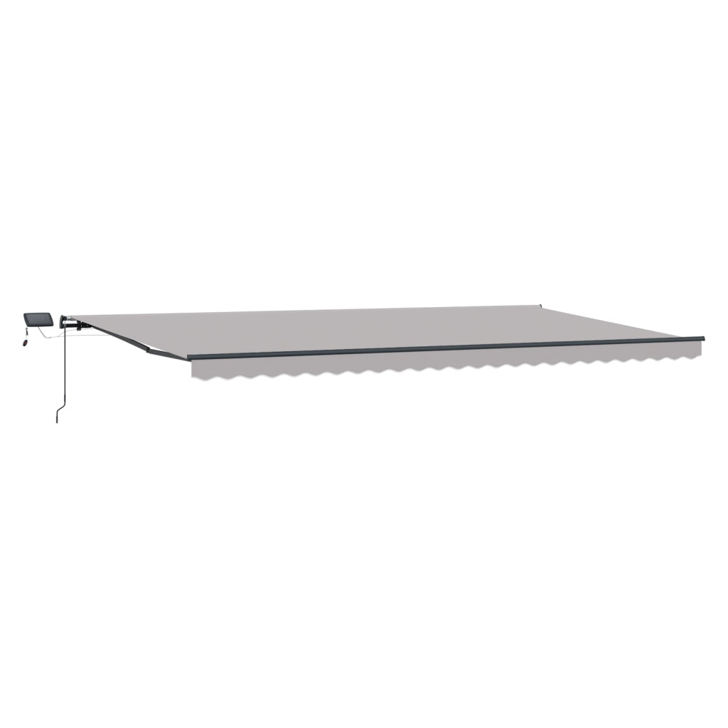 Tenda Retrattile Manuale  con LED Grigio Chiaro 600x300 cm
