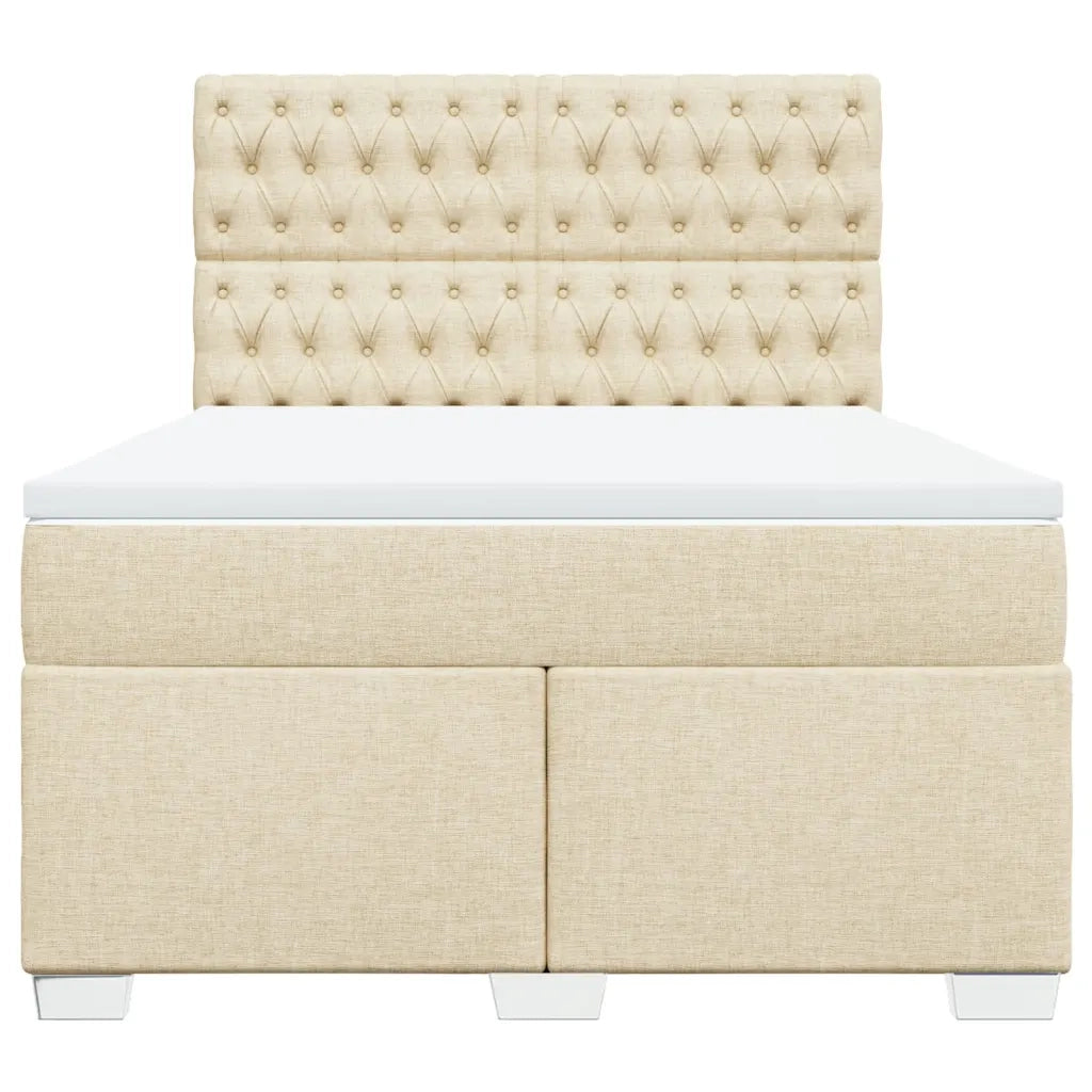 Giroletto a Molle con Materasso Crema 140x19 cm in Tessuto 3290495