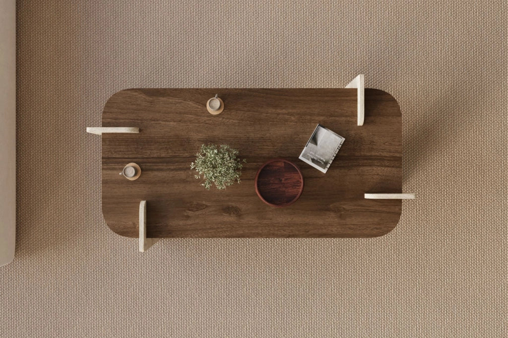 Tavolino in legno "Leapiri" - 120 x 60 x 35 cm - Marrone