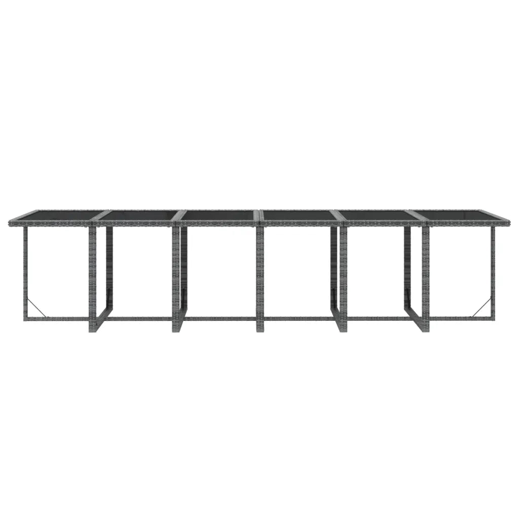 Set da Pranzo per Giardino 17 pz con Cuscini Polyrattan Grigio 3095618