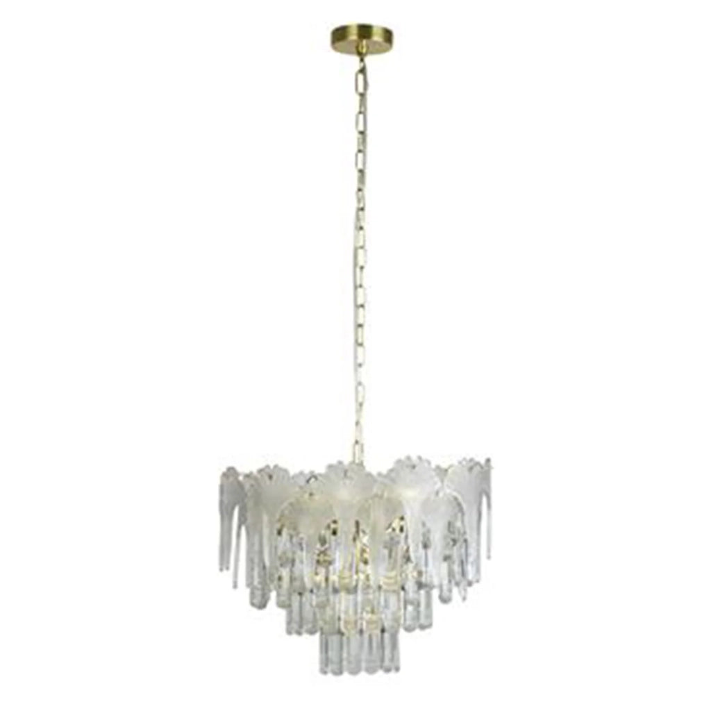 Lampadario Classio Lux & Belle Acciaio Ottone Vetro Trasparente 5 Luci E14
