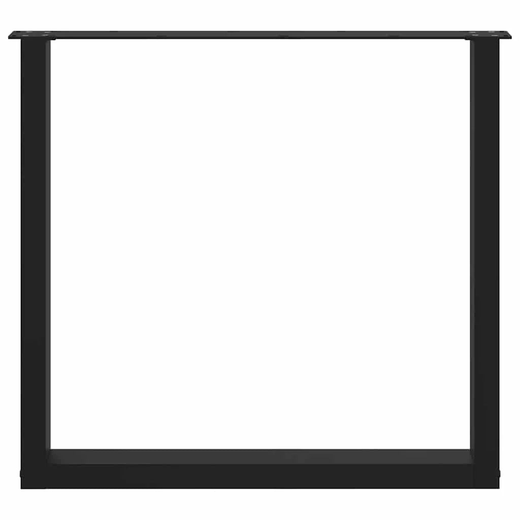 Set di 3 gambe regolabili a forma di U per tavolo da pranzo 90 x 72 cm design moderno acciaio nero 02_0057448