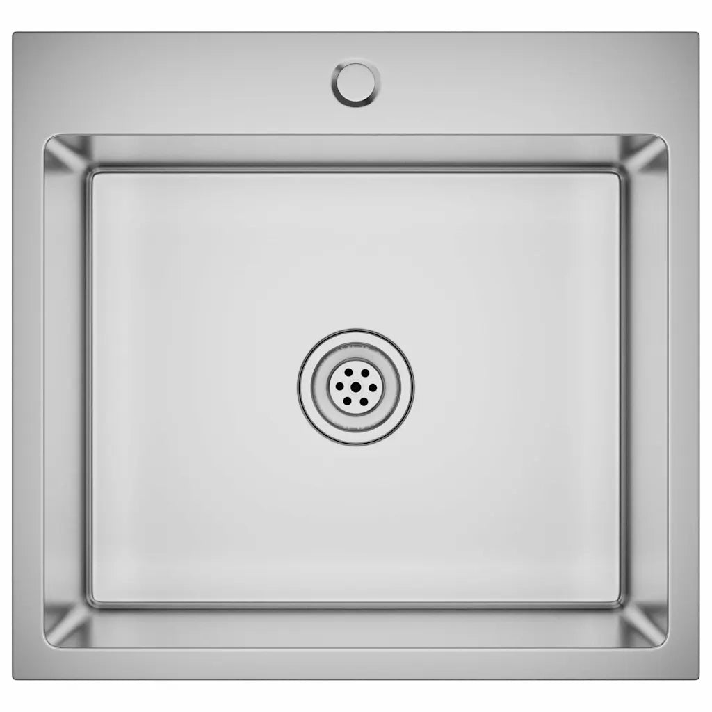 Lavello da Cucina Lavorato a Mano-Lavandino-Lavabo in Acciaio Inox 576628