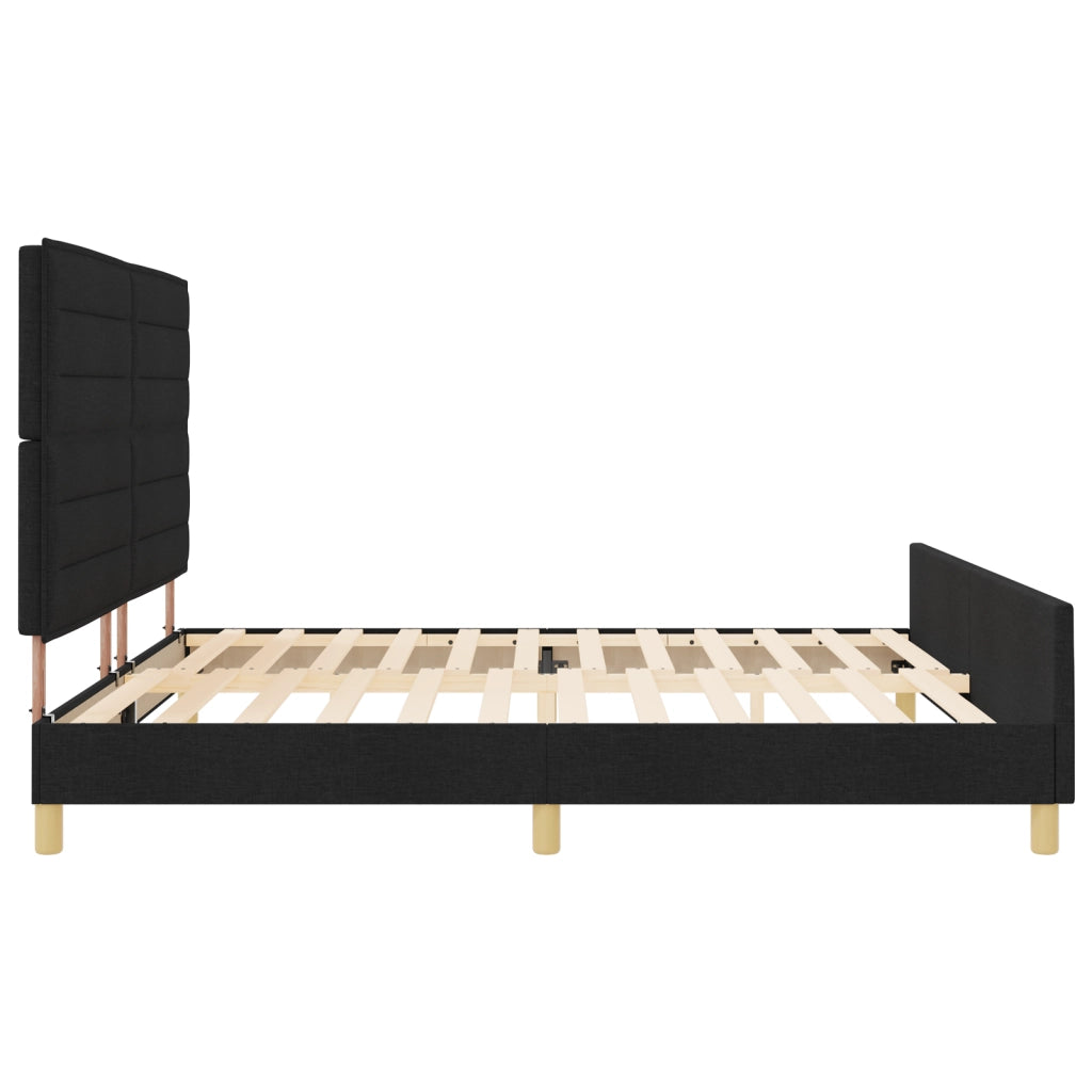 Struttura Letto in Tessuto Nera  200x200 cm