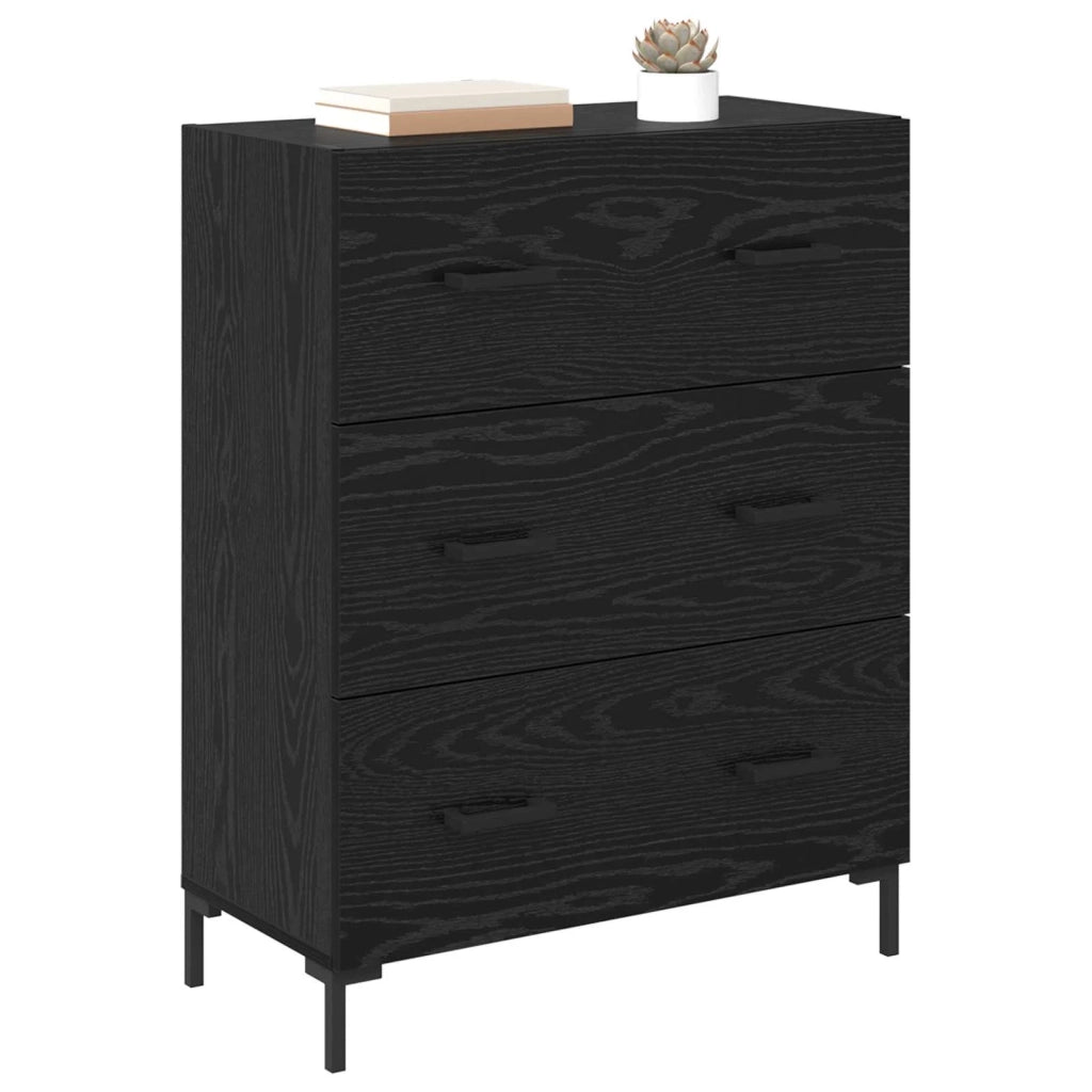 Credenza | Madia | Buffet da pranzo | Armadio da pranzo con cassetto Rovere Nero 69,5 x 34 x 90 cm