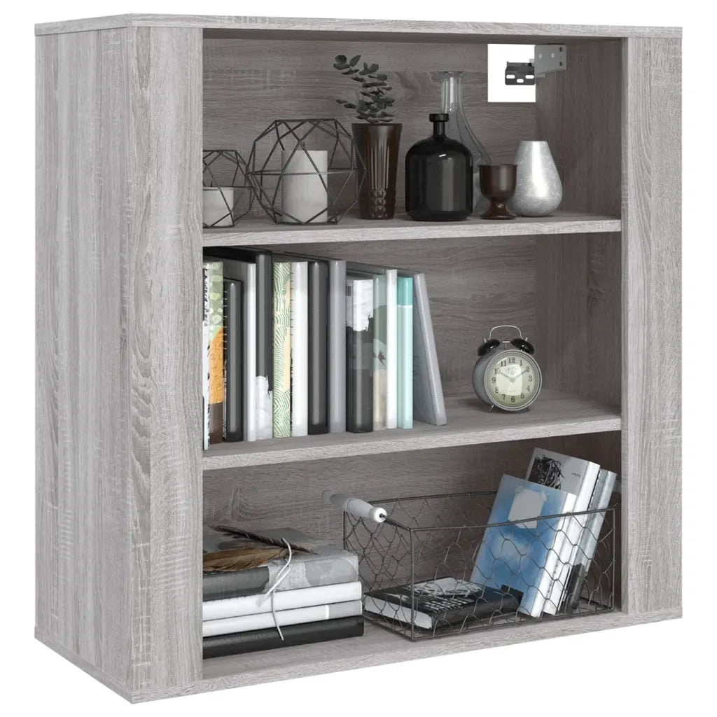 Armadietto a Muro | Mobile Pensile Grigio Sonoma 80x33x80 cm in Legno Multistrato