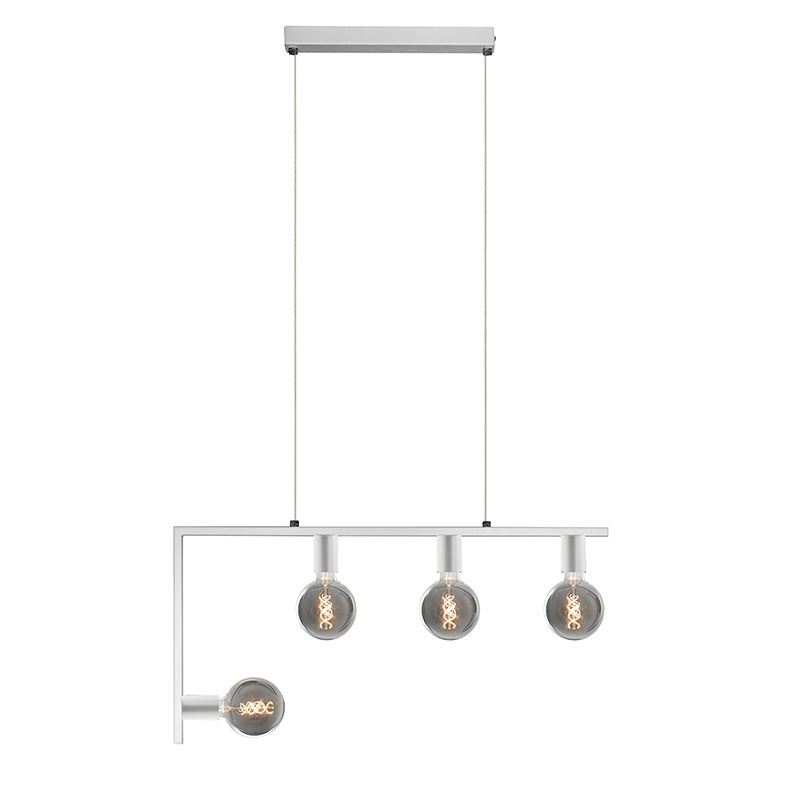 TWIN Sospensione design moderno in metallo, colore Bianco opaco, attacco E27, IP20, 75W - Rossini Group