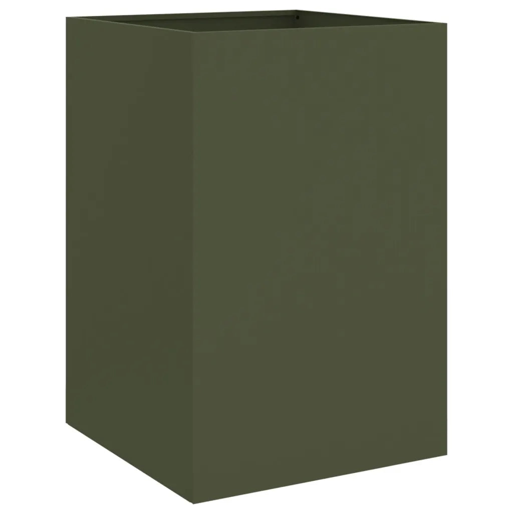 Fioriera | Cassetta per fiori | Vaso Verde Oliva 52x48x75 cm in Acciaio