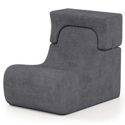 Poltrona ergonomica da pavimento removibile 95 x 65 x 81 cm comfort ottimale atmosfera accogliente in velluto grigio lucido 20_0017826
