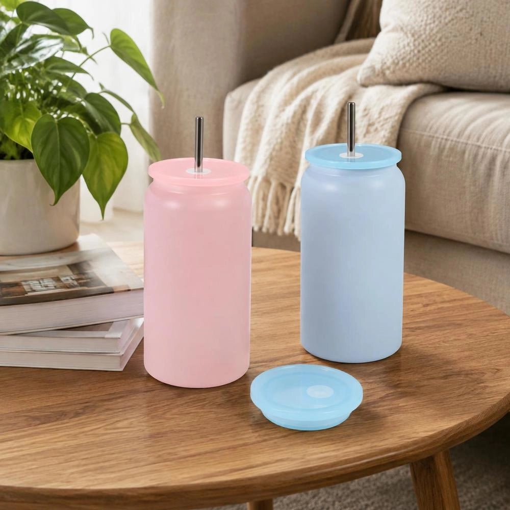 Sublimation Tumblers, 12 Pack, 16 Oz Multicolored Tumblers Bulk, Stainless Steel Sublimation Cups With Lids And Straws, Double Wall Insulated Tumbler Blank, For DIY Personalized Customization