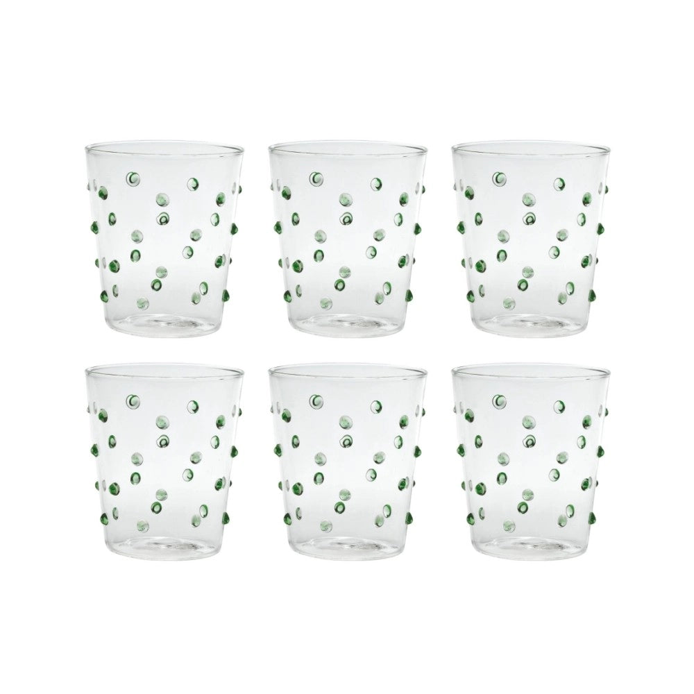 Bicchiere Zafferano Party Tumbler Verde 45 Cl Set 6 pezzi In Vetro