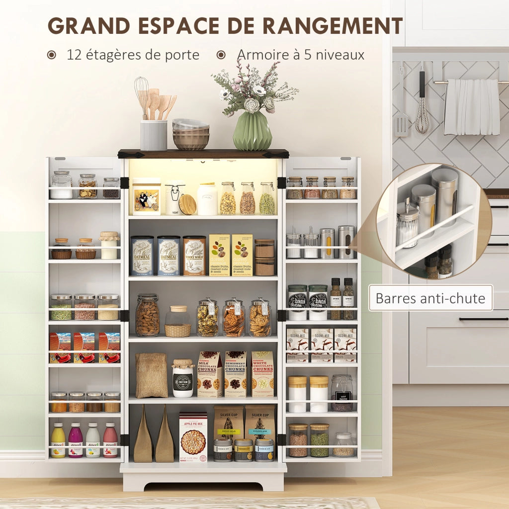 Buffet cucina con 12 ripiani e ante ¨C Minimal ¨C 60x40x120 bianco