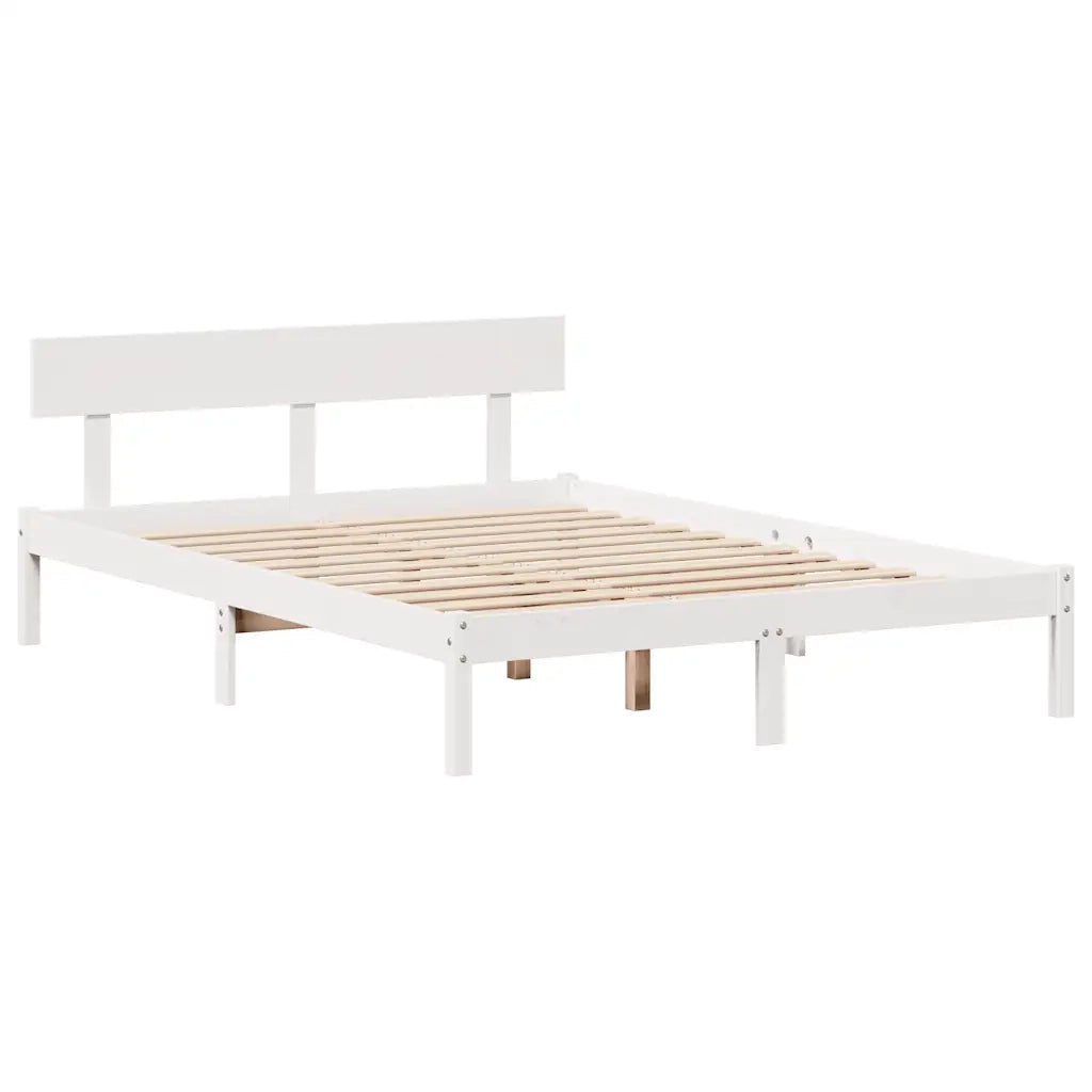 Letto Libreria senza Materasso Bianco 120x190 cm Legno di Pino 3321797