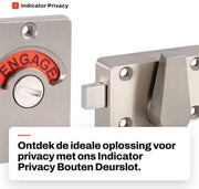 Fermoporta Indicatore Privacy in Acciaio Inossidabile - Grendine - Zinklegering - per Porta Interna - Adatto per Spessore di Porta 12-18 mm - Fermoporta Indicatore