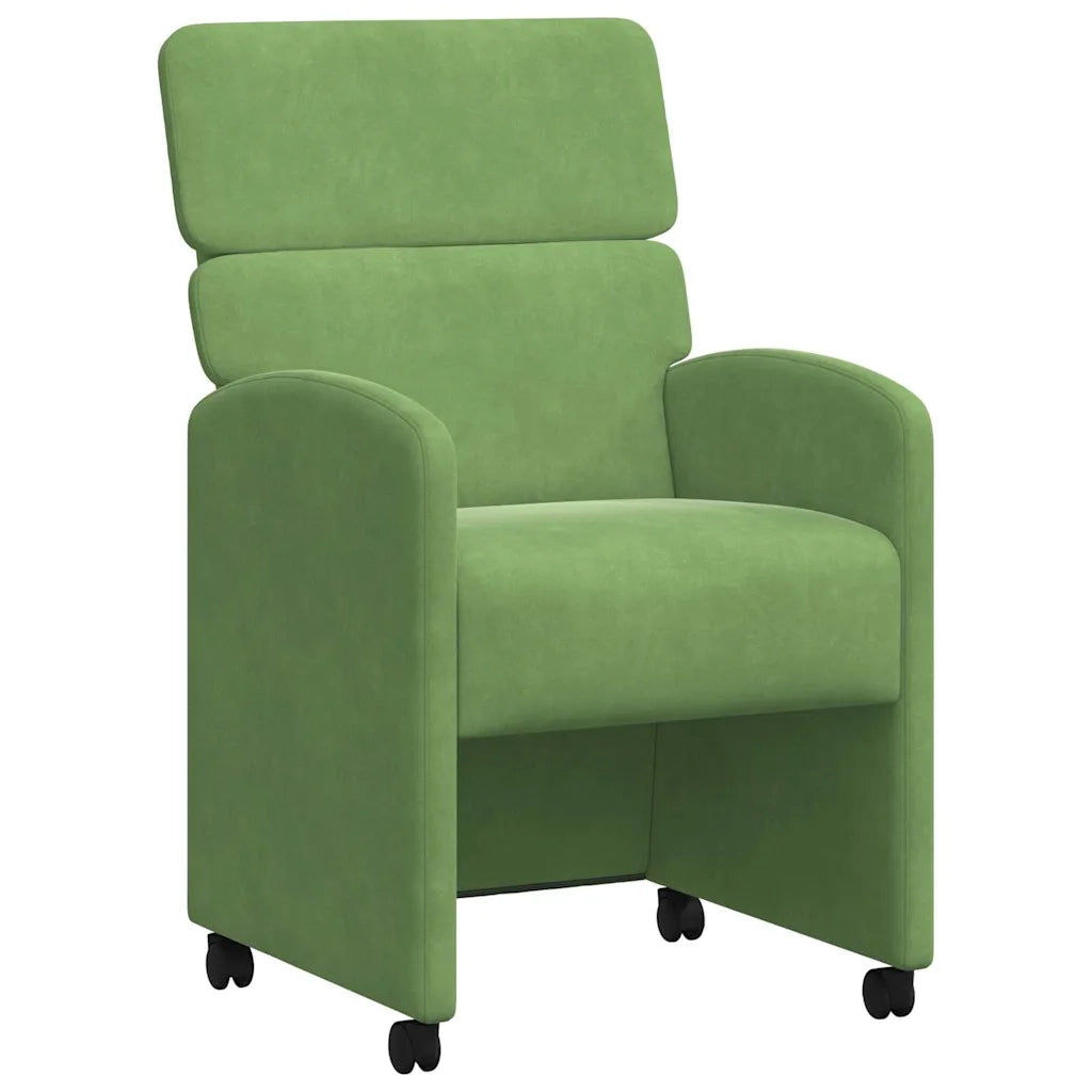 Sedie da Pranzo con Ruote 2 pcs Verde chiaro 58 x 65 x 98 cm 42017878