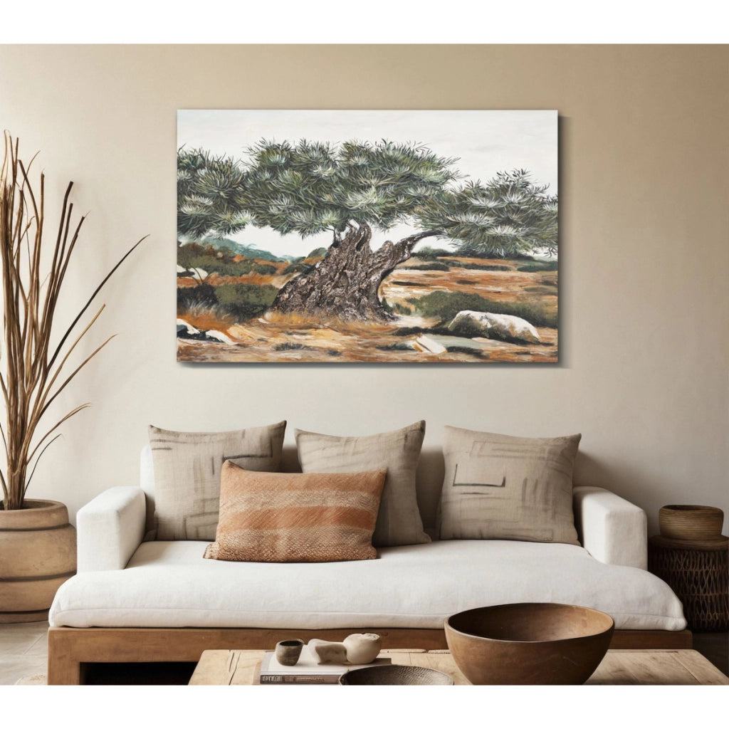 Stampa su Tela Albero 1, Multicolore, Legno, 120x3,8x80 cm