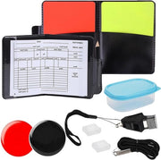 Set di Arbitro con Carte PVC Rosse Gialle, Cinturino con Chiave di Flauto, Chiavecchio Corto e Quaderni di Punteggio - per Partita di Calcio