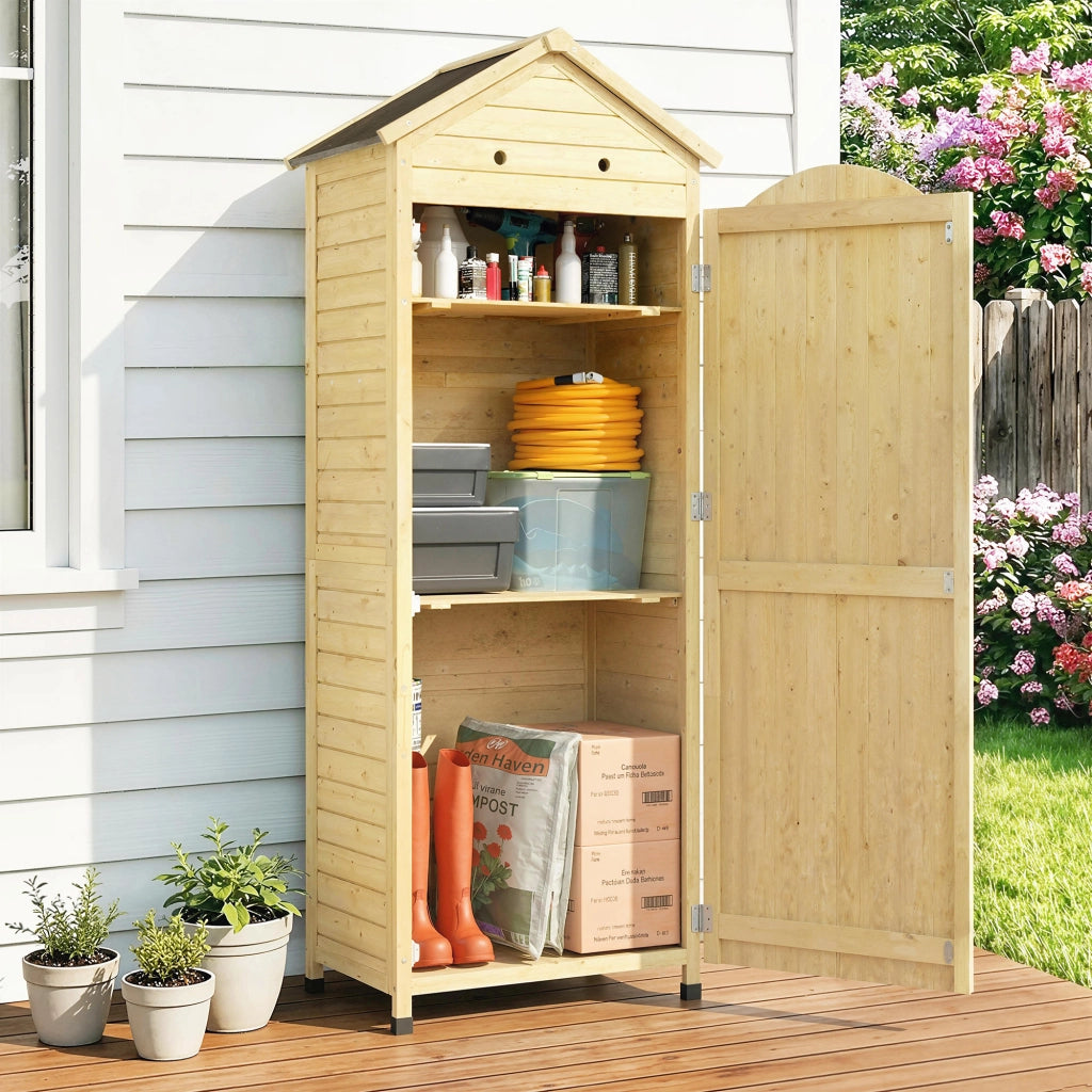Armadio da Giardino in Legno ¨C zephmum ¨C Naturale 85x58x213