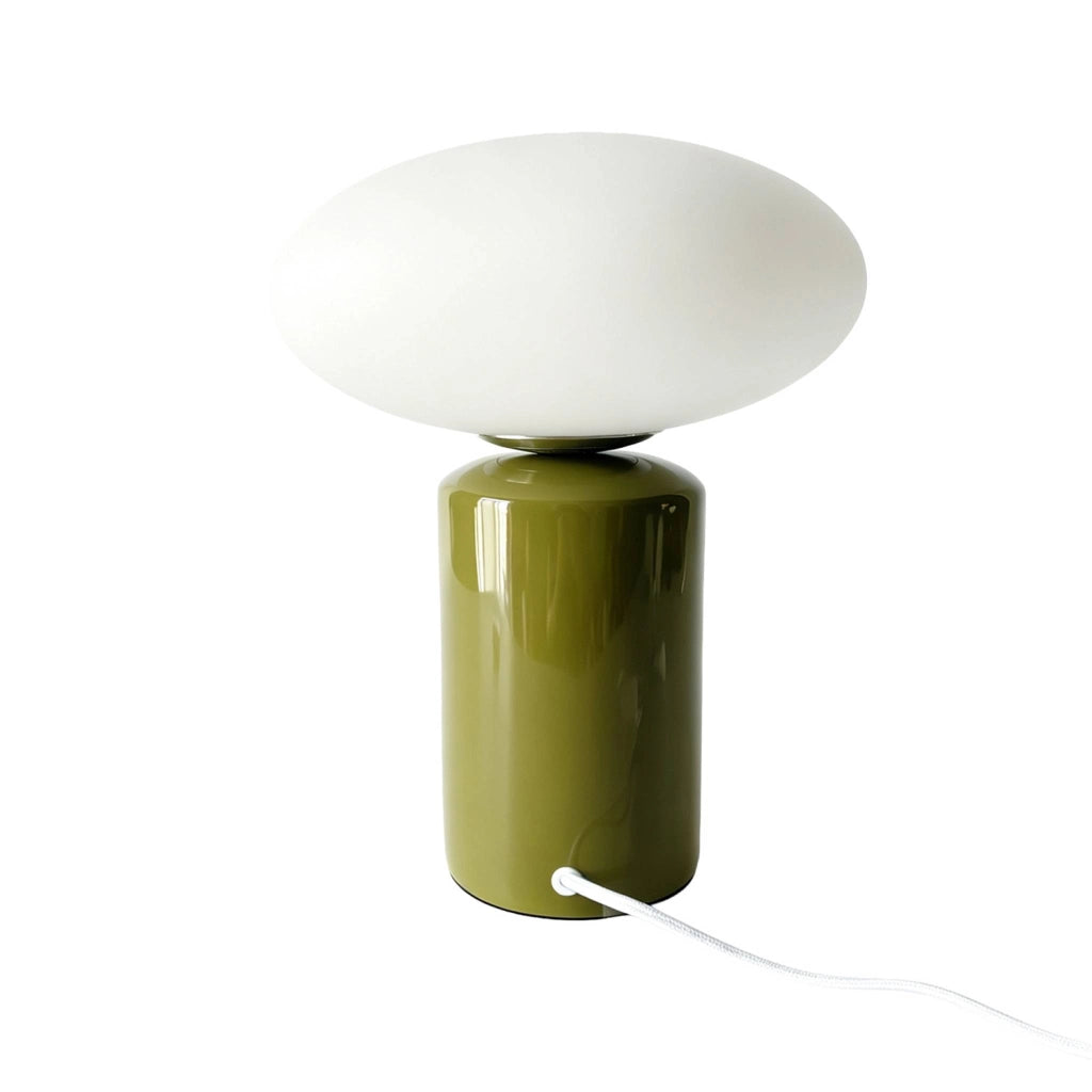 Lampada da tavolo per interni in ceramica e vetro, ø25,5 cm, verde