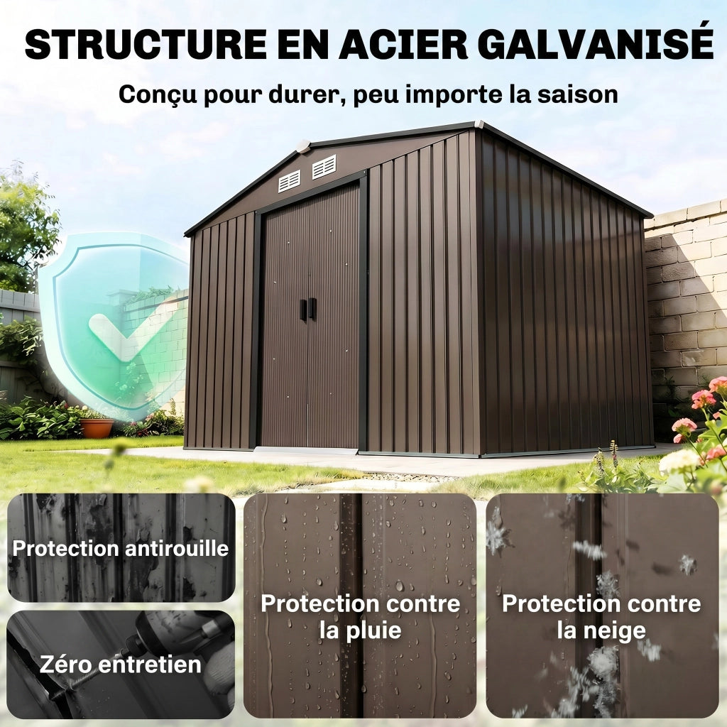 Gazebo giardino ¨C Minimal ¨C marrone 277x195x192 cm