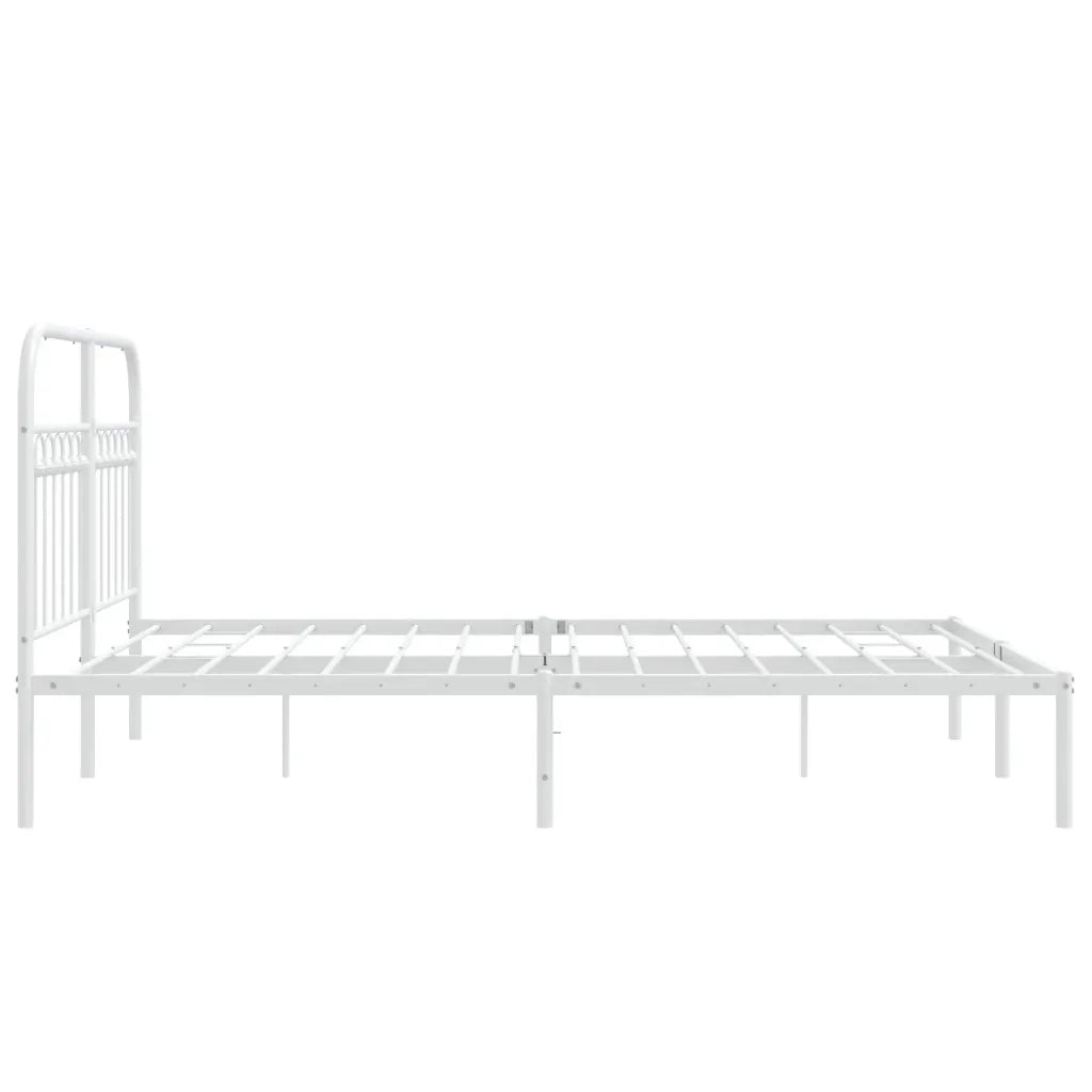 Giroletto con Testiera-Struttura Letto con testiera Metallo Bianco 140x200 cm 320972