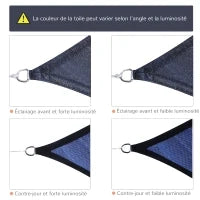 Velo Parasole Rettangolare 6 x 4 m in Polietilene ad Alta Densità, Protezione UV, Con Sacca per il Trasporto, Blu