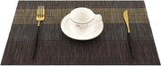 Set di tovagliette per tavolo da 6 pezzi, lavabile, PVC, antiscivolo, resistente al calore per uso domestico, ristorante, 30 x 45 cm (oro/nero)