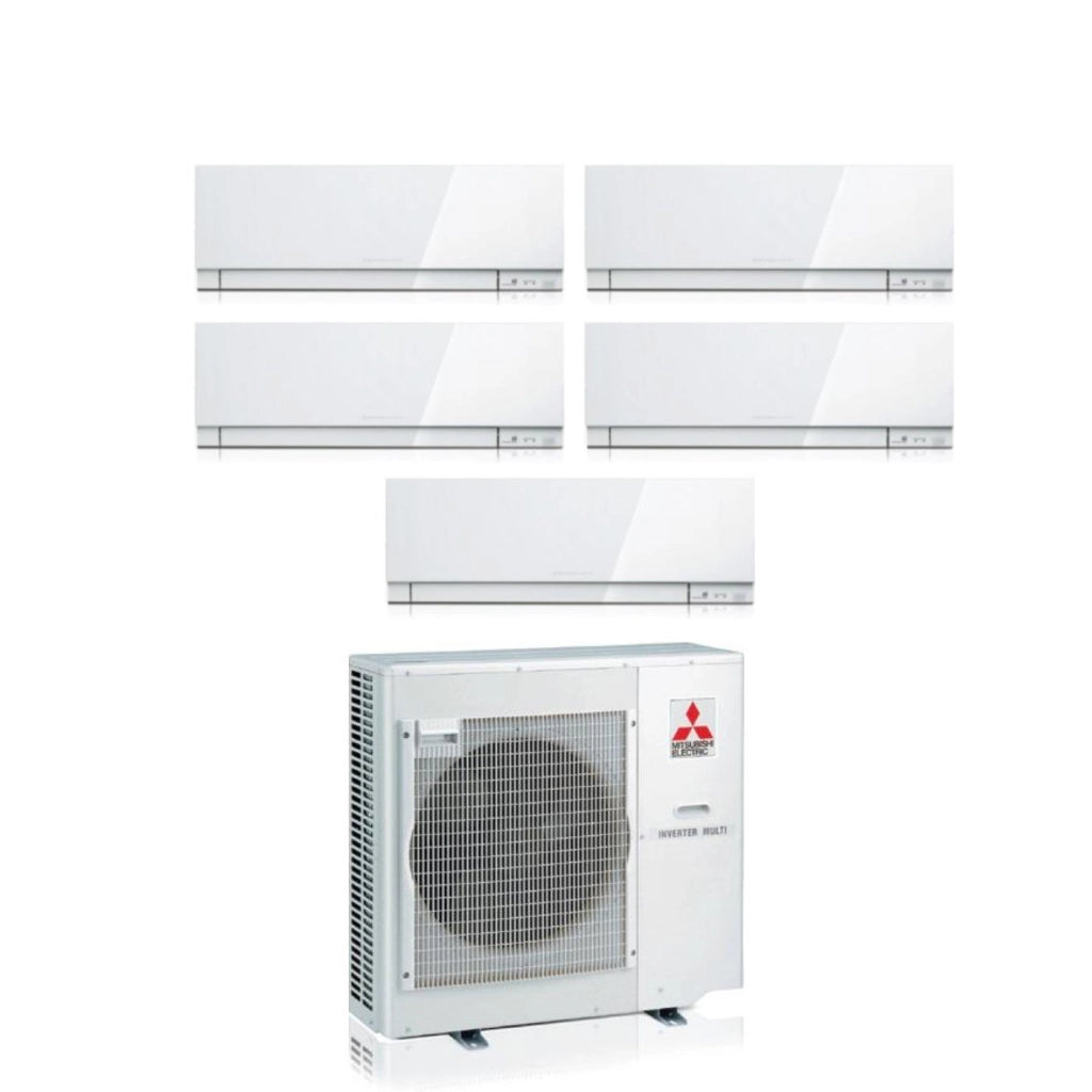 Climatizzatore Condizionatore Mitsubishi Electric Penta Split Inverter serie KIRIGAMINE ZEN WHITE MSZ-EF 9+9+12+12+15 con MXZ-5F102VF R-32 Wi-Fi Integrato Colore Bianco 9000+9000+12000+12000+15000