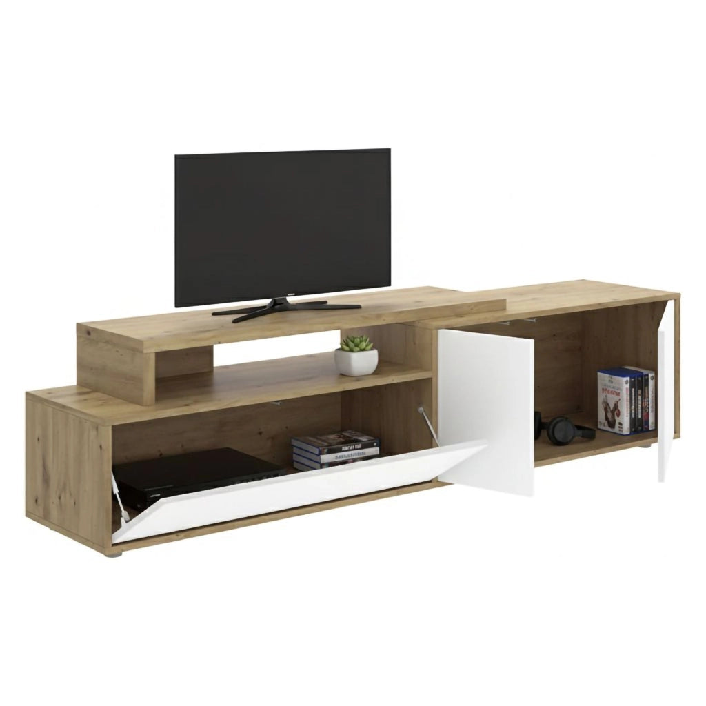 Benton, Mobile Porta tv Modulabile, 40x185x47h cm Bianco