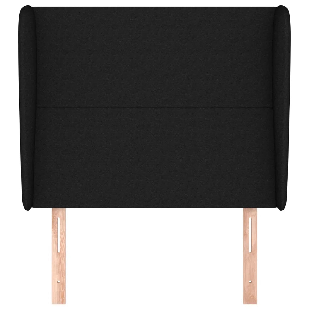 Testiera ad Orecchio Nera 93x23x118/128 cm in Tessuto 3117660