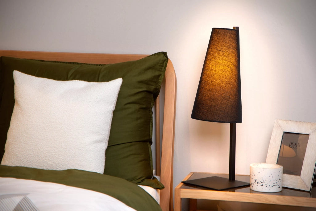 Lampada da tavolo nera con paralume 56 cm E27 Lucide