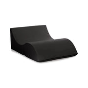 Letto pieghevole Amorina, Pouf trasformabile in letto matrimoniale, 100% Made in Italy, Pouf trasformabile in una chaise longue in ecopelle, cm 100x200h70, Nero