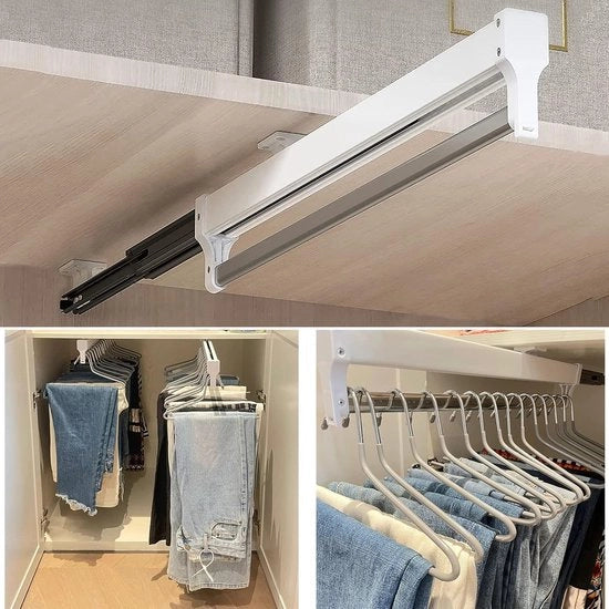 Hanger per parete estensibile Versione pesante Serie - Binario regolabile - Sistema push-pull - Capacità di carico fino a 25kg - Progettazione spaziale