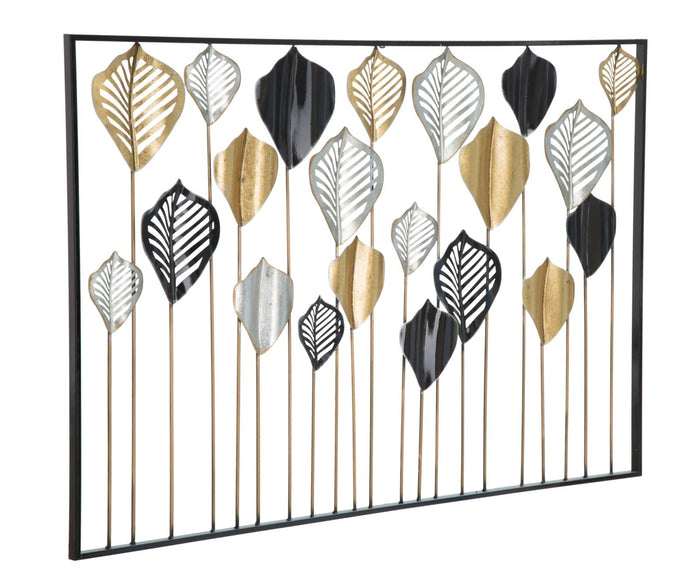 Pannello Lex 120x2,5x78,5 cm in Ferro Oro e Argento e Nero