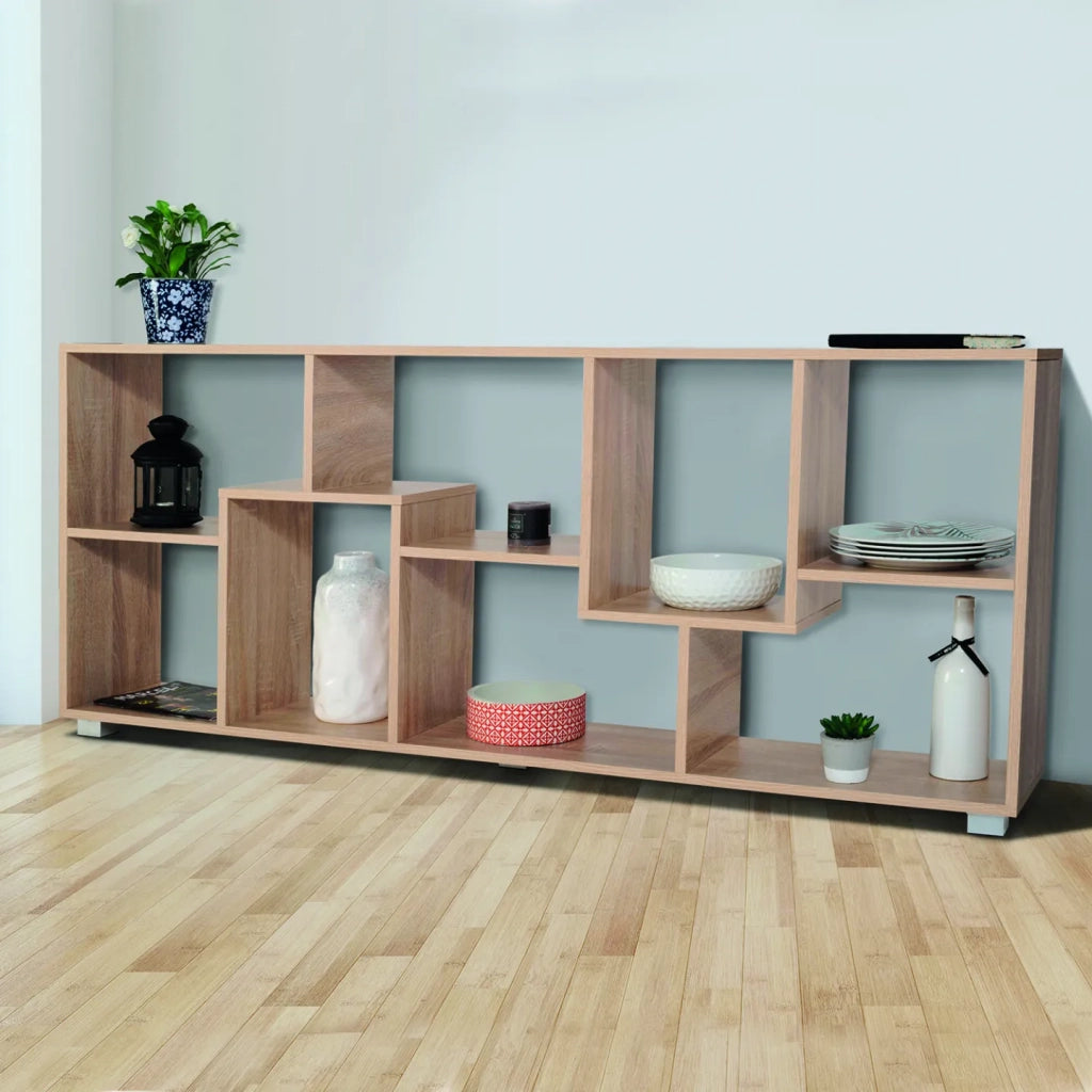 IDMarket - Scaffale a doppia posizione TANIA in finto faggio L 161 cm